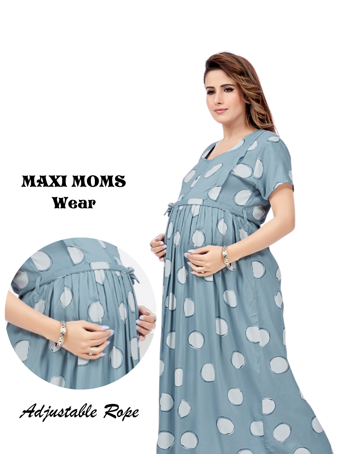 New Arrivals New ONLY MINE Premium MAXI Mom's Wear | Invisible Feeding Zipper | Adjustable Rope | Casual Wear | Pregnancy Wear