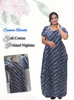 MANGAI Daily Wear Casual Comfort Fit Cotton Printed Nighties | Zipless Closed Model |Summer Arrival's for Trendy Women's (VNM)