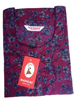 MANGAI Premium Cotton 60Inch Nighties - Fancy Neck | With Side Pocket | Shrinkage Free Nighties | Stylish Collection's for Trendy Women's - (60IN)