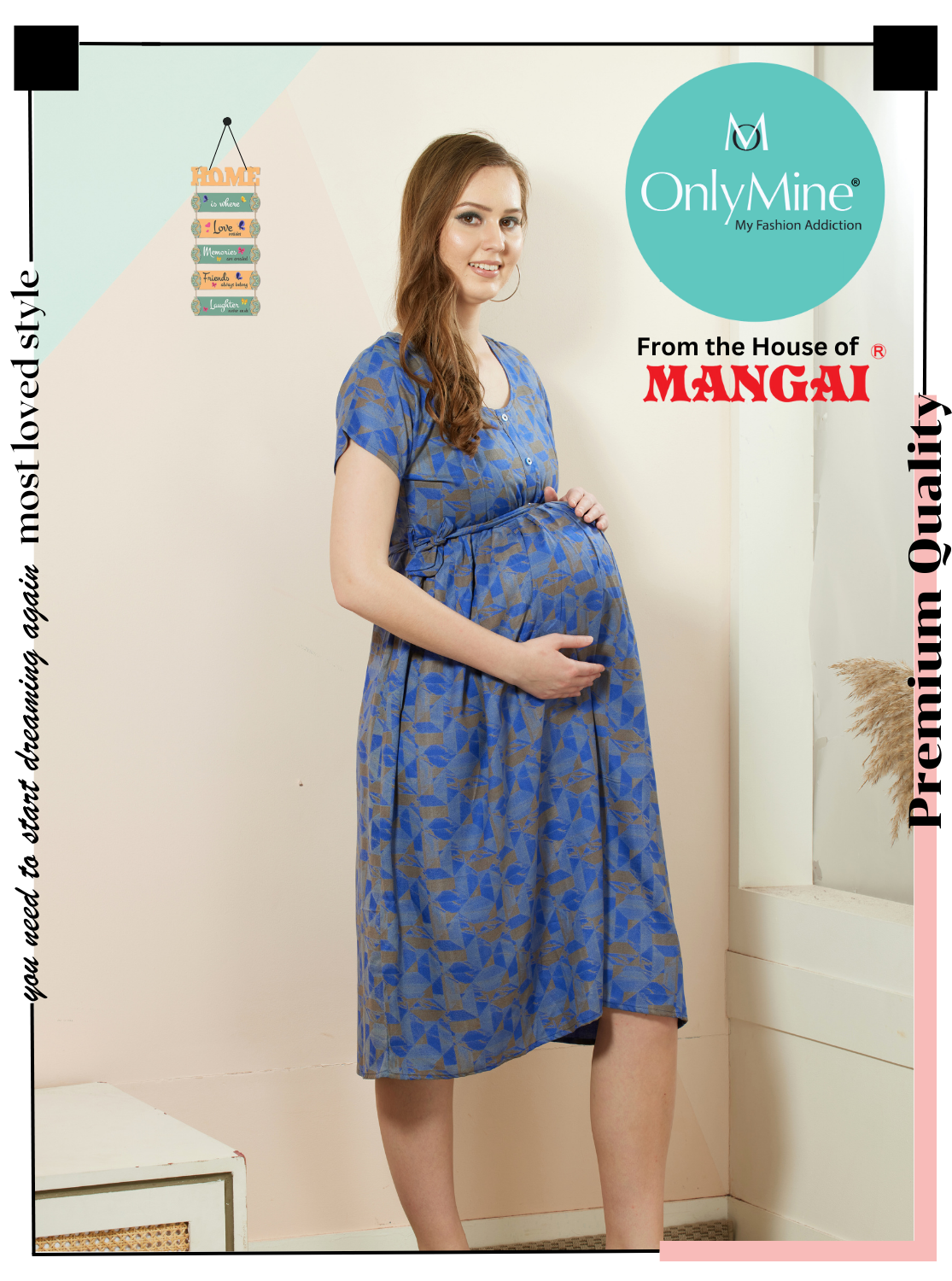 ONLY MINE Premium 4-IN-ONE Floral Print Mom's Wear | Stylish Maxi Moms Wear | Invisible Feeding Zipper | Perfect Pregnancy Wear