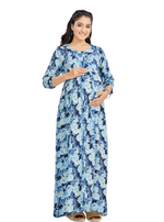 New ArrivalsONLY MINE Premium 4-IN-ONE Mom's Wear - Soft & Smooth Rayon | Maternity | Feeding | Long Frock | Casual Wear for Pregnancy Women's (4-IN-ONE-LFRK)