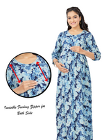 New ArrivalsONLY MINE Premium 4-IN-ONE Mom's Wear - Soft & Smooth Rayon | Maternity | Feeding | Long Frock | Casual Wear for Pregnancy Women's (4-IN-ONE-LFRK)