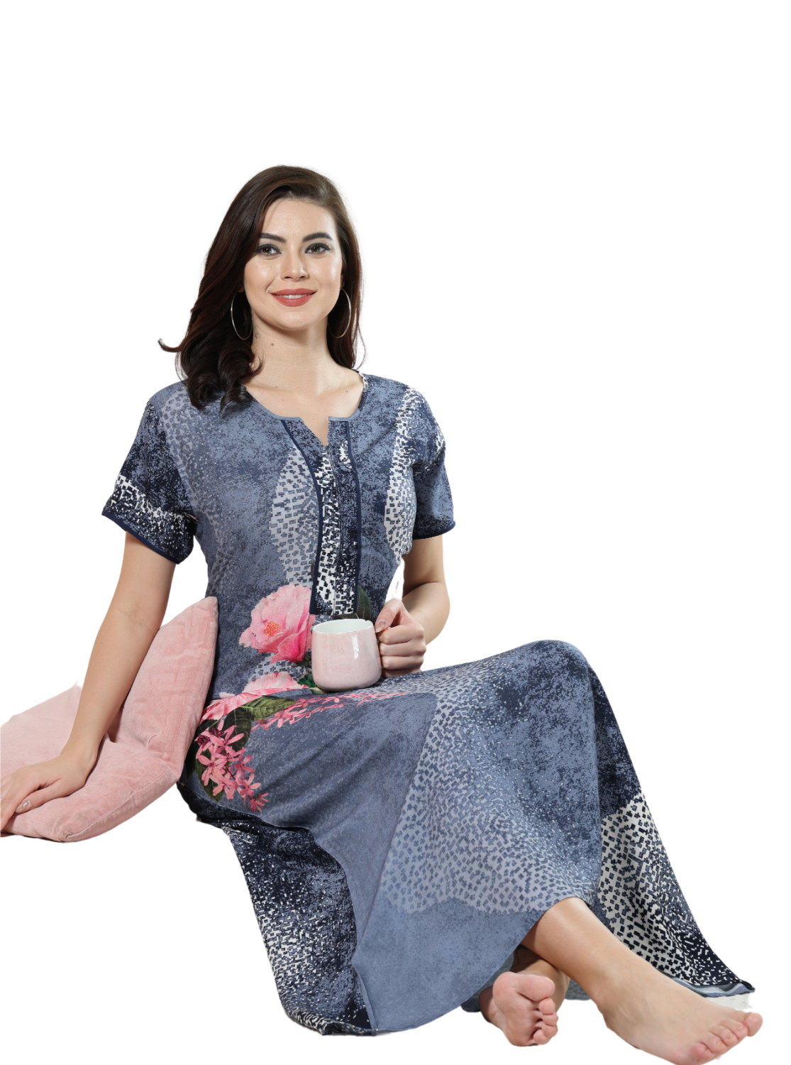 New MANGAI Rayon Digital Printed Stylish Nighties for Stylish Women's | Updated Collections | Superior Quality | All Over Printed |Trendy Nighties for Women's