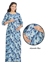 New ArrivalsONLY MINE Premium 4-IN-ONE Mom's Wear - Soft & Smooth Rayon | Maternity | Feeding | Long Frock | Casual Wear for Pregnancy Women's (4-IN-ONE-LFRK)