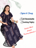 New Arrivals ONLY MINE Premium ALPINE Smokey Nighty | Beautiful Pleated Design | Side Pocket | Stylish Nighty for Trendy Women's | Your Perfect Nightwear Collection's (ALS)