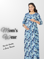 New ArrivalsONLY MINE Premium 4-IN-ONE Mom's Wear - Soft & Smooth Rayon | Maternity | Feeding | Long Frock | Casual Wear for Pregnancy Women's (4-IN-ONE-LFRK)