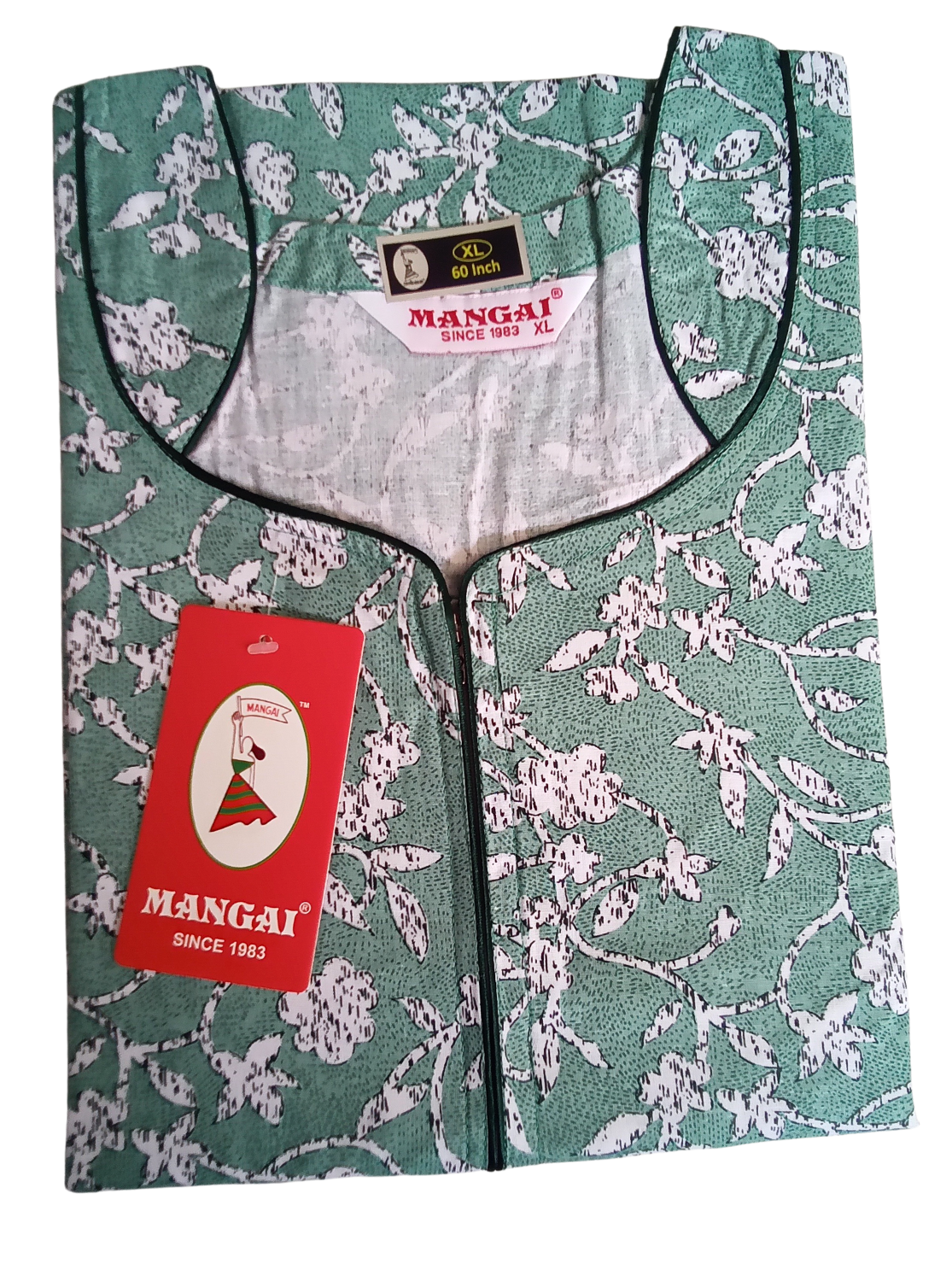 MANGAI New Arrivals Cotton 60Inch Nighties - Fancy Neck | With Side Pocket |Shrinkage Free Nighties | Stylish Collection's for Trendy Women's