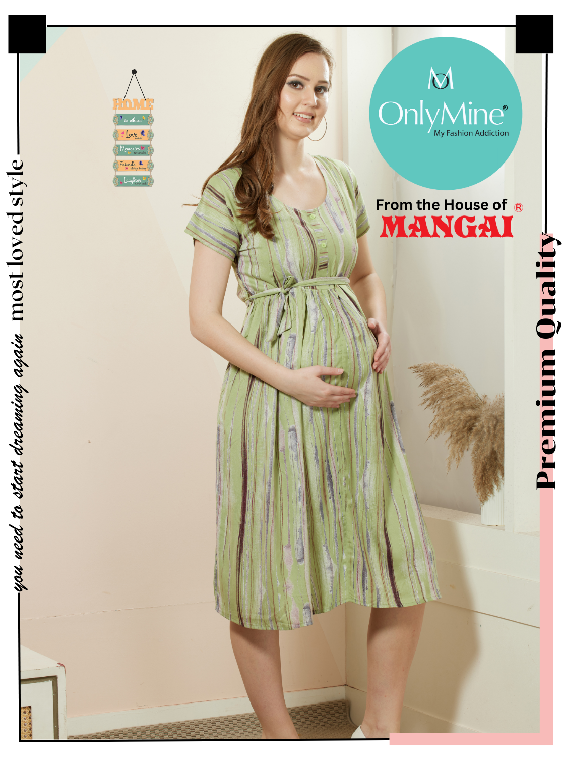 Fresh Arrivals New ONLY MINE Premium MAXI Mom's Wear | Invisible Feeding Zipper | Adjustable Rope | Casual Wear | Pregnancy Wear