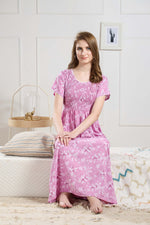 New Smocking Nighty | Stretchable Elastic Type | Beautiful Pleated Model | Side Pocket | Stylish Nighty for Stylish Women's (SYS)