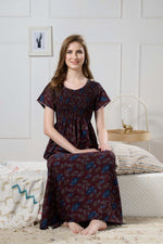 New Smocking Nighty | Stretchable Elastic Type | Beautiful Pleated Model | Side Pocket | Stylish Nighty for Stylish Women's (SYS)