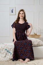 New Smocking Nighty | Stretchable Elastic Type | Beautiful Pleated Model | Side Pocket | Stylish Nighty for Stylish Women's (SYS)