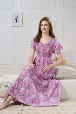 New Smocking Nighty | Stretchable Elastic Type | Beautiful Pleated Model | Side Pocket | Stylish Nighty for Stylish Women's (SYS)