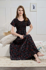 New Smocking Nighty | Stretchable Elastic Type | Beautiful Pleated Model | Side Pocket | Stylish Nighty for Stylish Women's (SYS)