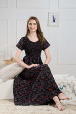 New Smocking Nighty | Stretchable Elastic Type | Beautiful Pleated Model | Side Pocket | Stylish Nighty for Stylish Women's (SYS)