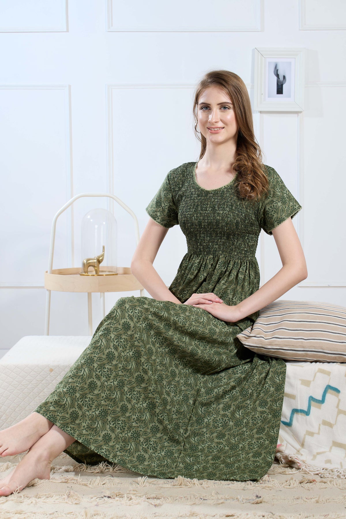 Printed Smocking Nighties Online