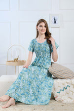 New Smocking Nighty | Stretchable Elastic Type | Beautiful Pleated Model | Side Pocket | Stylish Nighty for Stylish Women's (SYS)