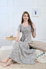 New Smocking Nighty | Stretchable Elastic Type | Beautiful Pleated Model | Side Pocket | Stylish Nighty for Stylish Women's (SYS)