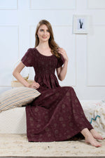 New Smocking Nighty | Stretchable Elastic Type | Beautiful Pleated Model | Side Pocket | Stylish Nighty for Stylish Women's (SYS)