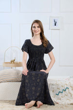 New Smocking Nighty | Stretchable Elastic Type | Beautiful Pleated Model | Side Pocket | Stylish Nighty for Stylish Women's (SYS)