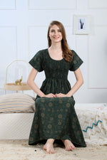 New Smocking Nighty | Stretchable Elastic Type | Beautiful Pleated Model | Side Pocket | Stylish Nighty for Stylish Women's (SYS)