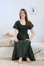 New Smocking Nighty | Stretchable Elastic Type | Beautiful Pleated Model | Side Pocket | Stylish Nighty for Stylish Women's (SYS)