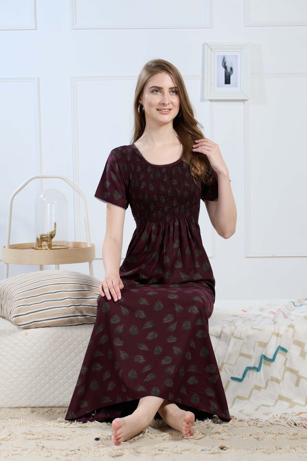 Printed Smocking Nighties Online