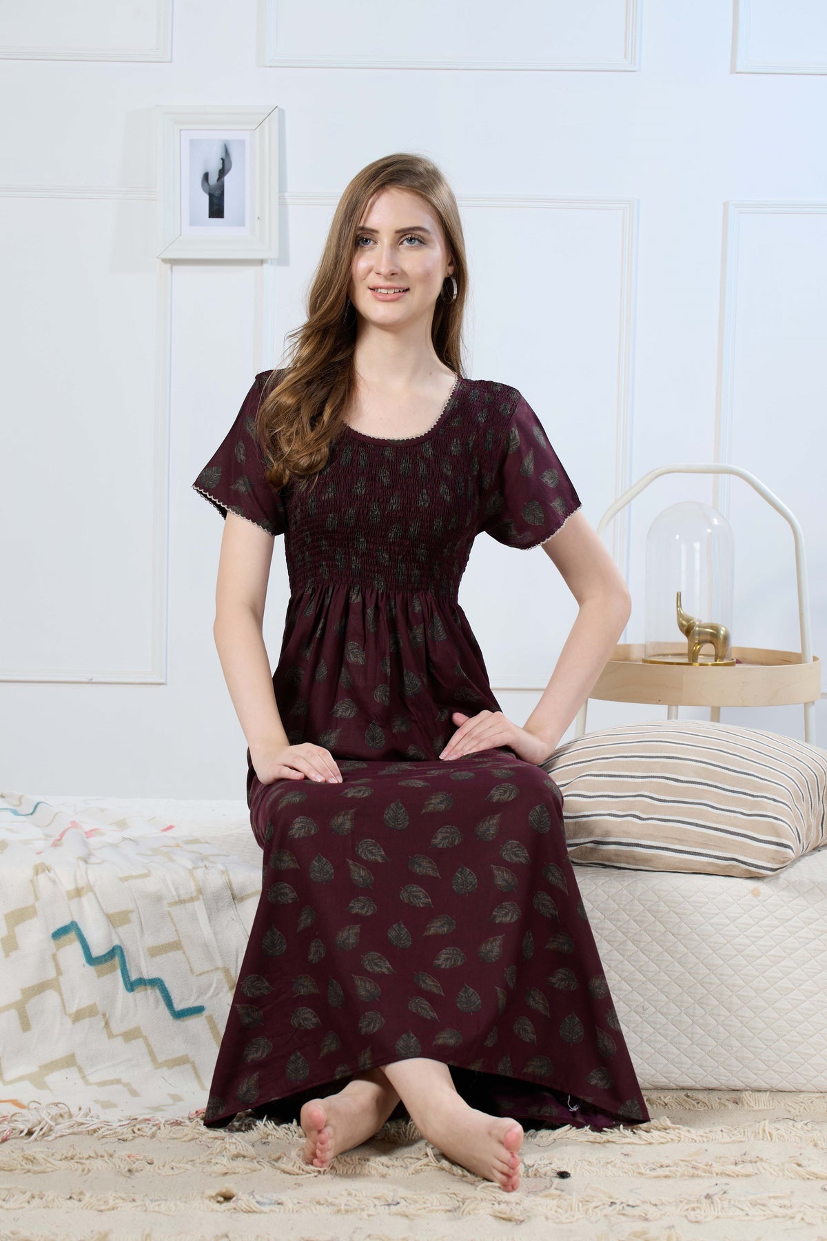 Printed Smocking Nighties Online