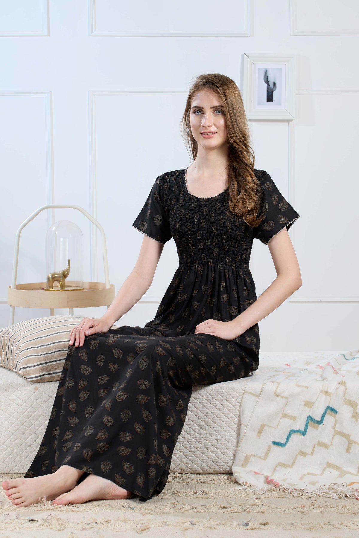 Printed Smocking Nighties Online
