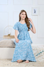 New Smocking Nighty | Stretchable Elastic Type | Beautiful Pleated Model | Side Pocket | Stylish Nighty for Stylish Women's (SYS)
