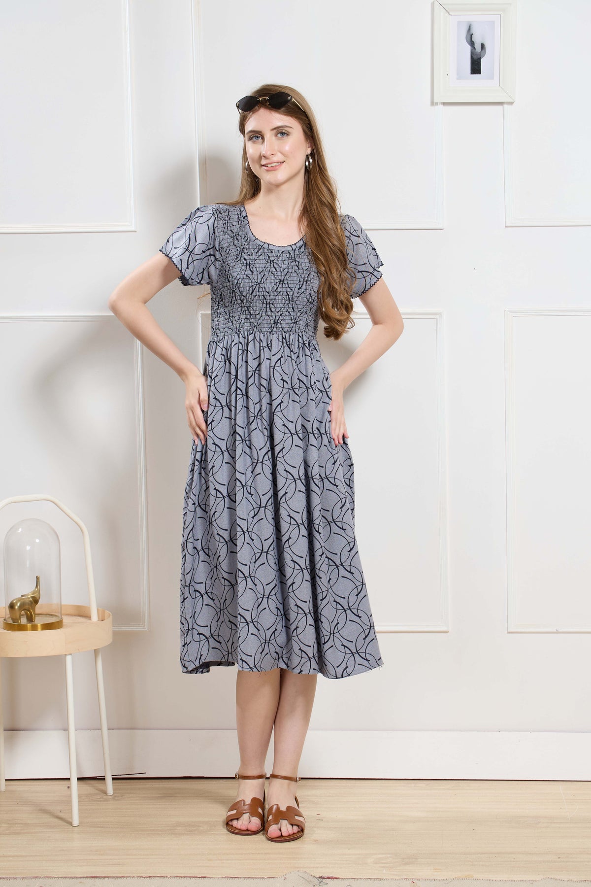 New Stylish Alpine Smocking Maxi Frock Model Nightgown for trendy Women's & Teenage Girl's (ASM)