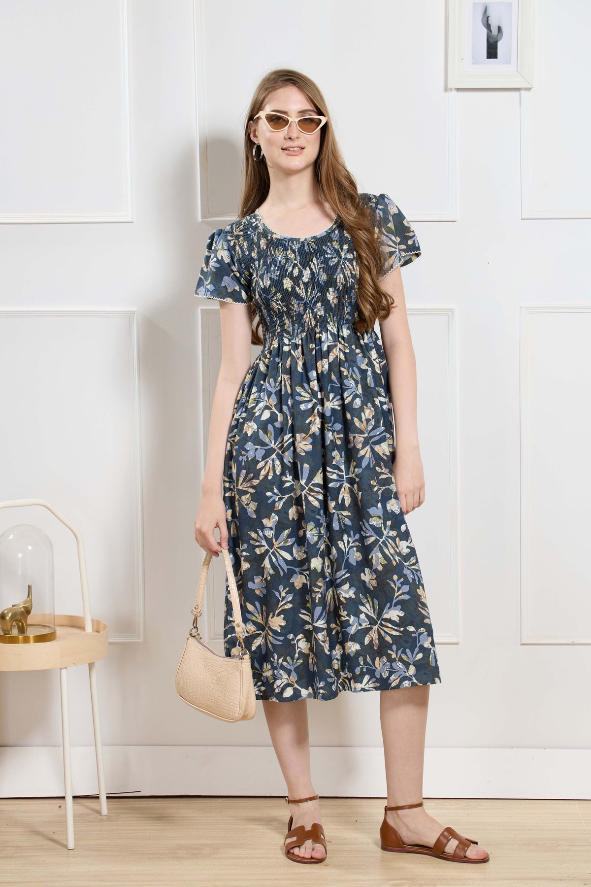 New Stylish Alpine Smocking Maxi Frock Model Nightgown for trendy Women's & Teenage Girl's (ASM)