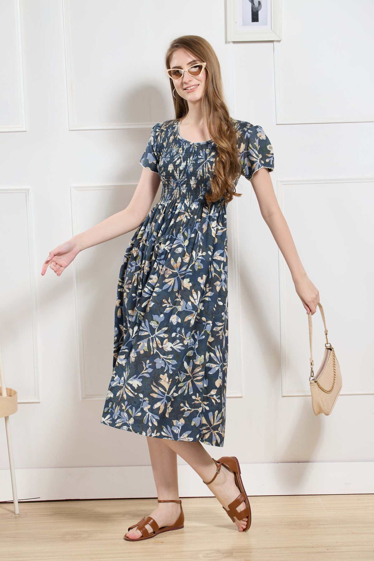 New Stylish Alpine Smocking Maxi Frock Model Nightgown for trendy Women's & Teenage Girl's (ASM)
