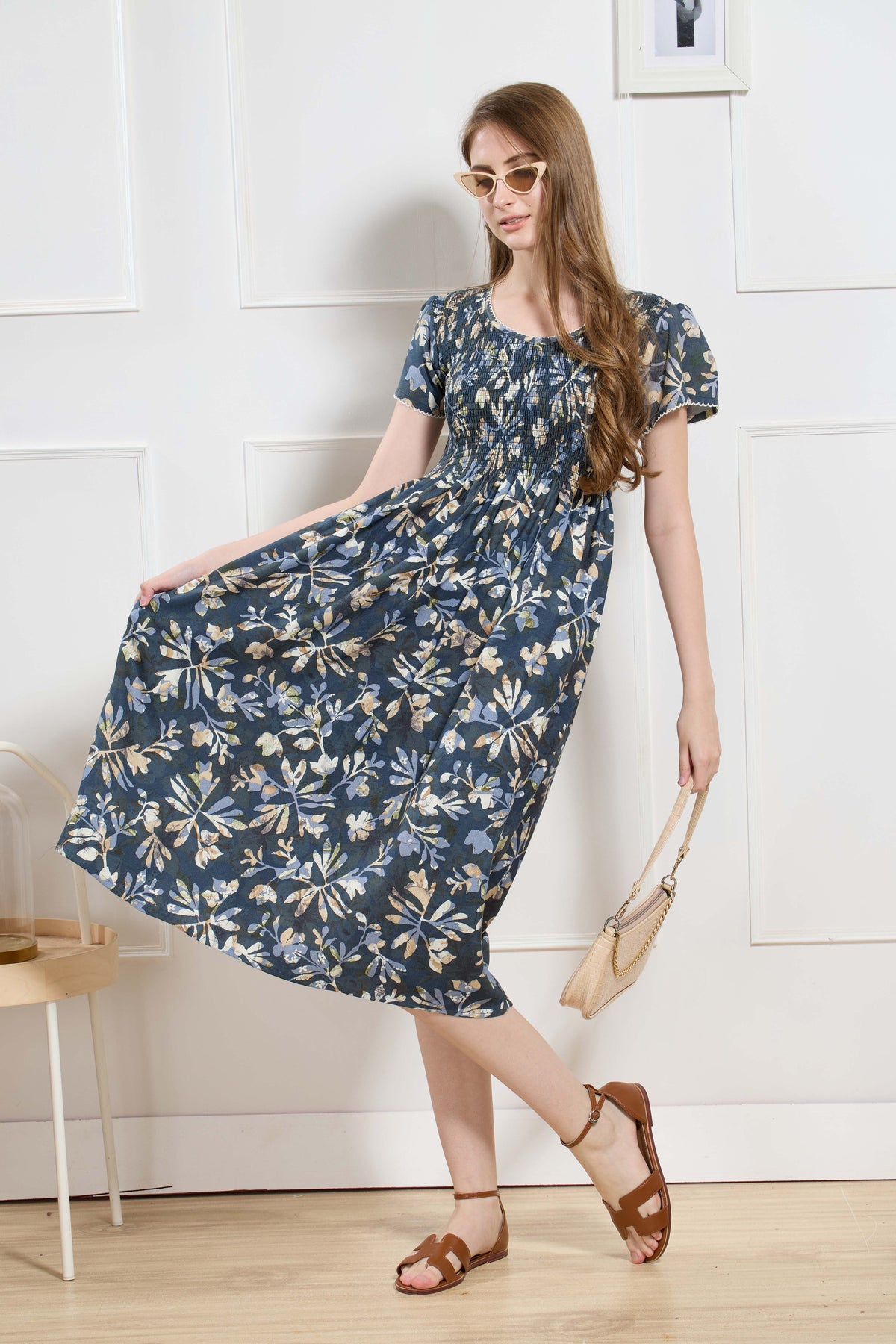 New Stylish Alpine Smocking Maxi Frock Model Nightgown for trendy Women's & Teenage Girl's (ASM)