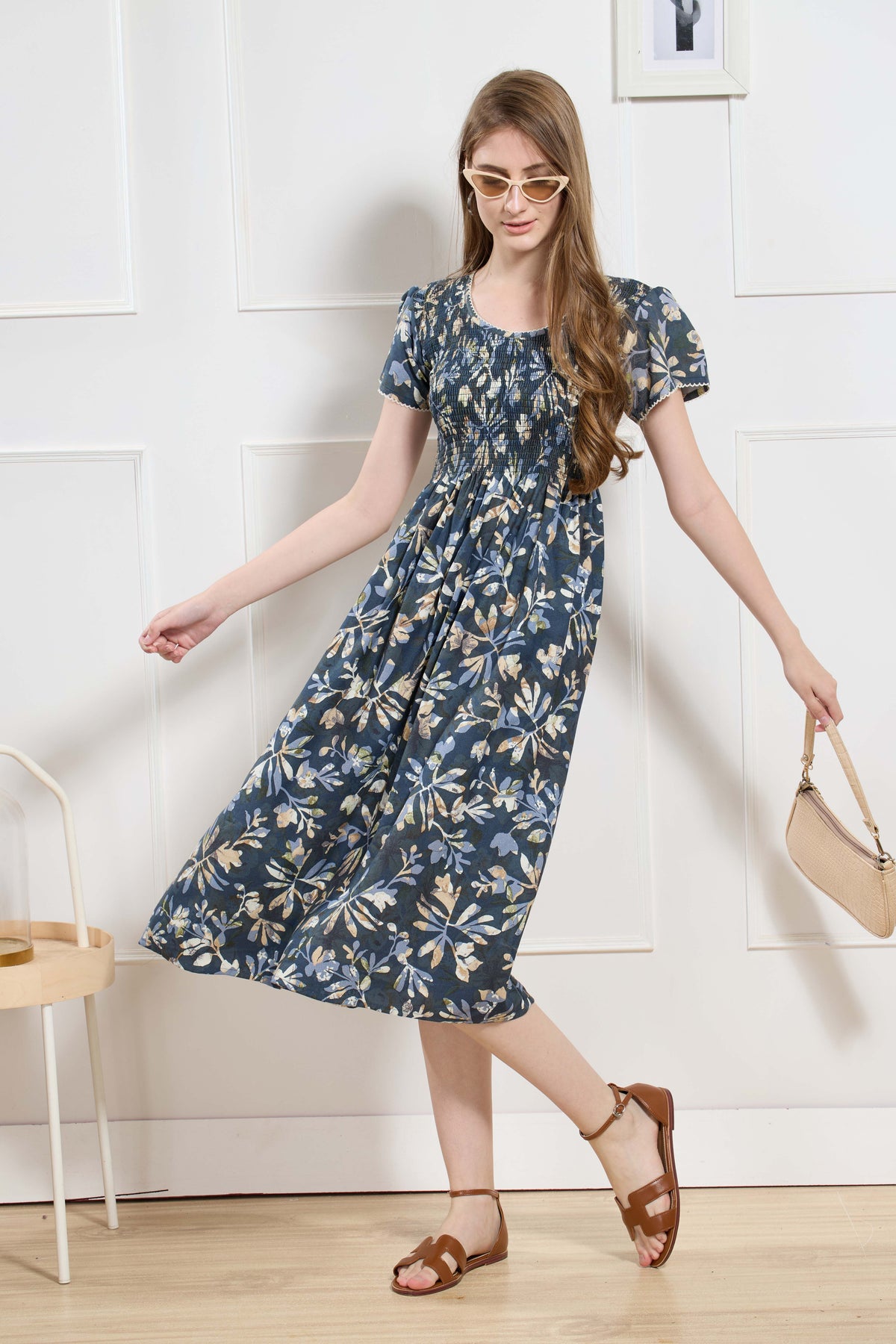 New Stylish Alpine Smocking Maxi Frock Model Nightgown for trendy Women's & Teenage Girl's (ASM)