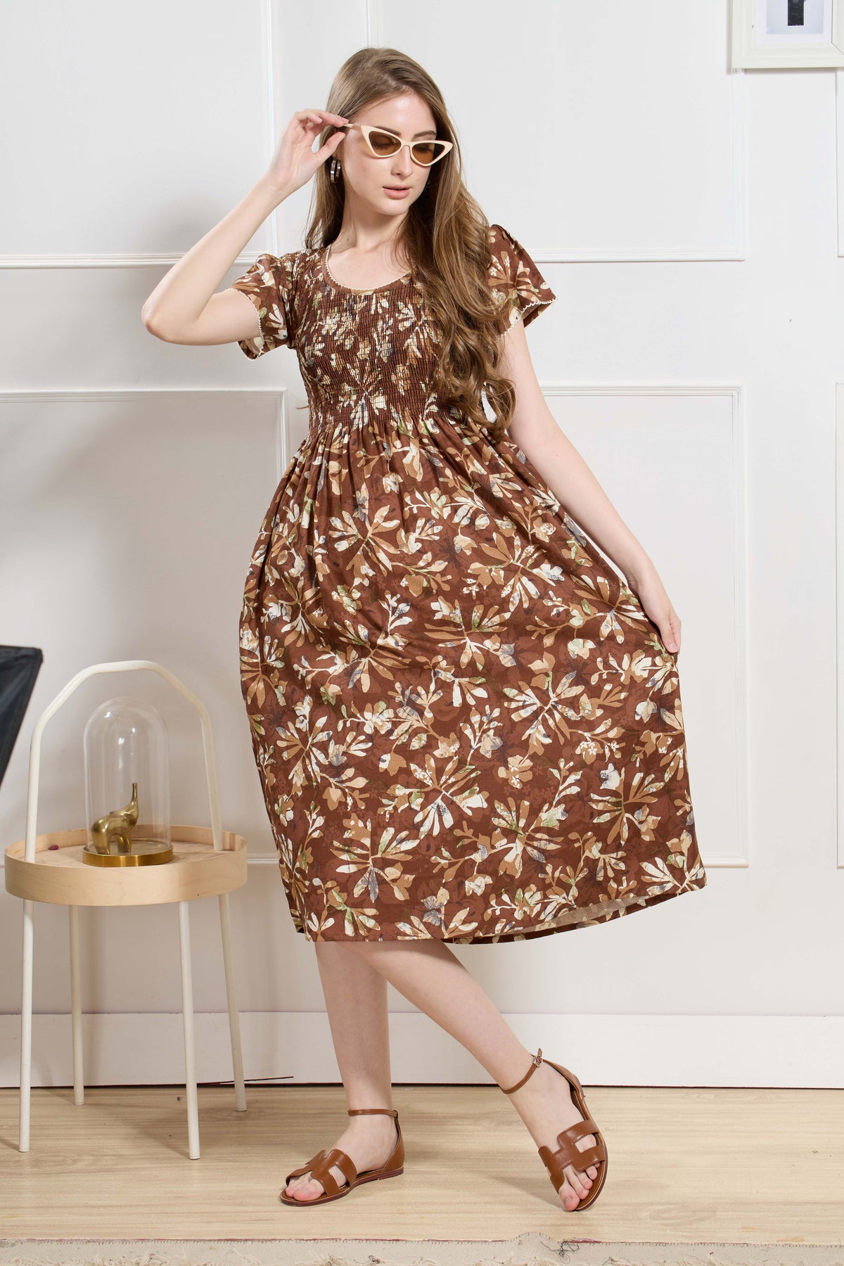 New Stylish Alpine Smocking Maxi Frock Model Nightgown for trendy Women's & Teenage Girl's (ASM)