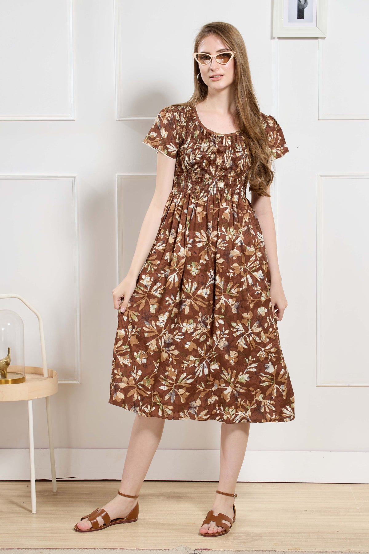 New Stylish Alpine Smocking Maxi Frock Model Nightgown for trendy Women's & Teenage Girl's (ASM)