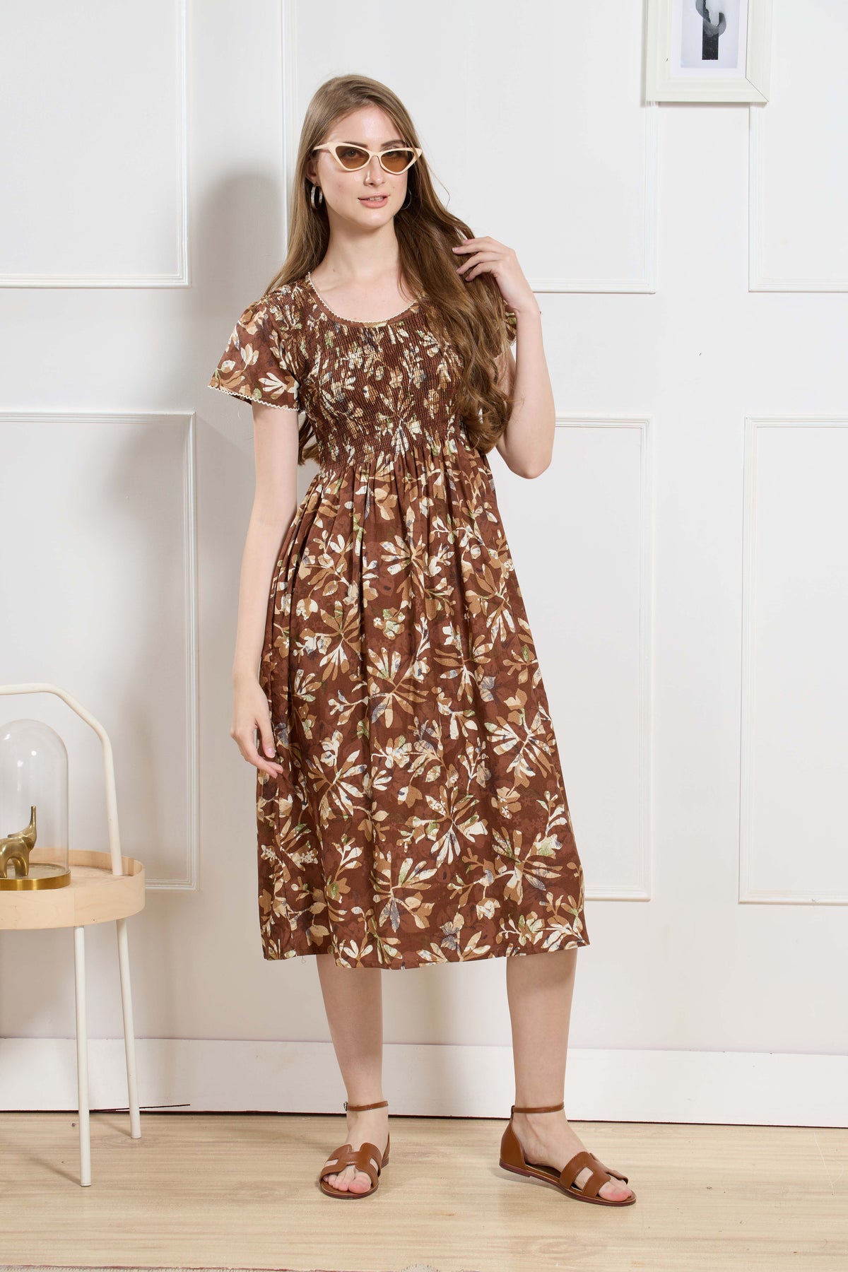New Stylish Alpine Smocking Maxi Frock Model Nightgown for trendy Women's & Teenage Girl's (ASM)