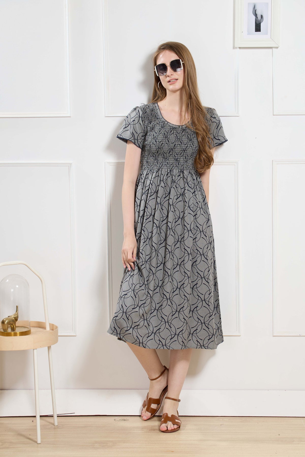 New Stylish Alpine Smocking Maxi Frock Model Nightgown for trendy Women's & Teenage Girl's (ASM)