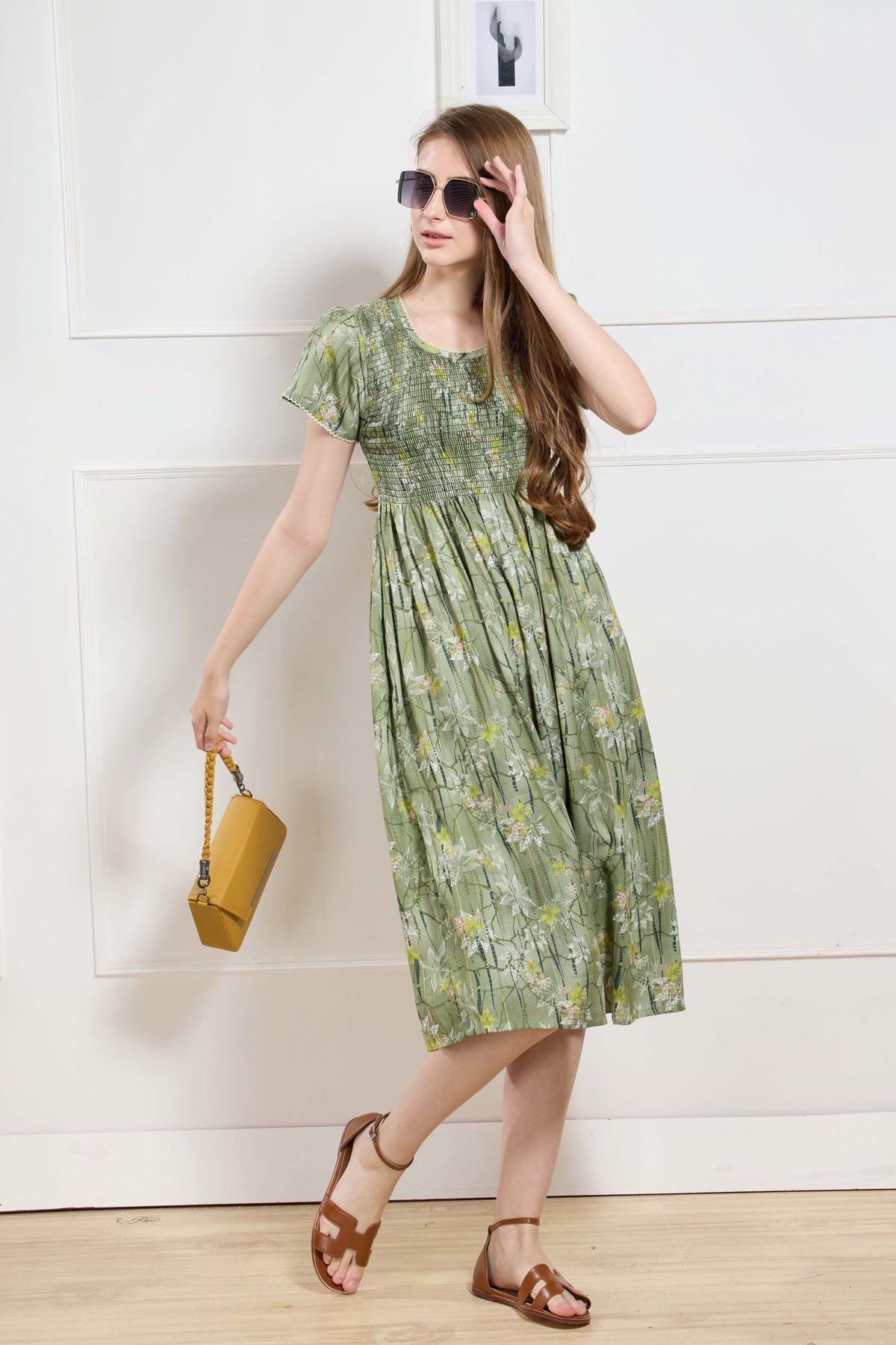 New Stylish Alpine Smocking Maxi Frock Model Nightgown for trendy Women's & Teenage Girl's (ASM)