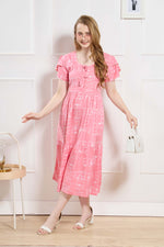 Rayon MAXI FROCK Model Nighties | Fancy Petal Sleeve | Fancy Neck & Side Pocket | Pleated Frock MAXI Style | Trendy Collection's for Stylish Women & Teenage Girl (FSF)