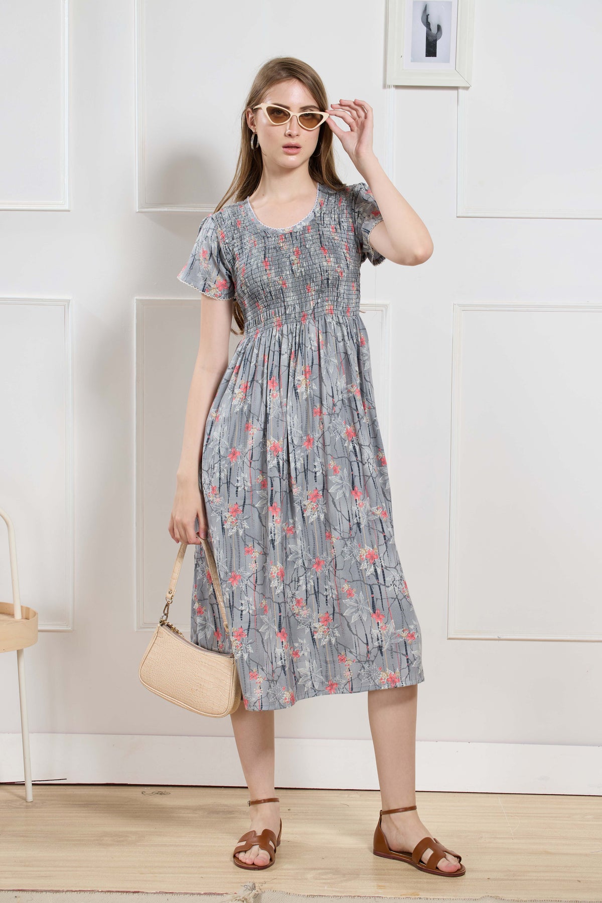 New Stylish Alpine Smocking Maxi Frock Model Nightgown for trendy Women's & Teenage Girl's (ASM)