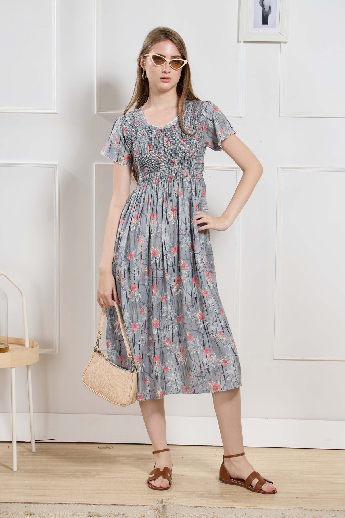 New Stylish Alpine Smocking Maxi Frock Model Nightgown for trendy Women's & Teenage Girl's (ASM)