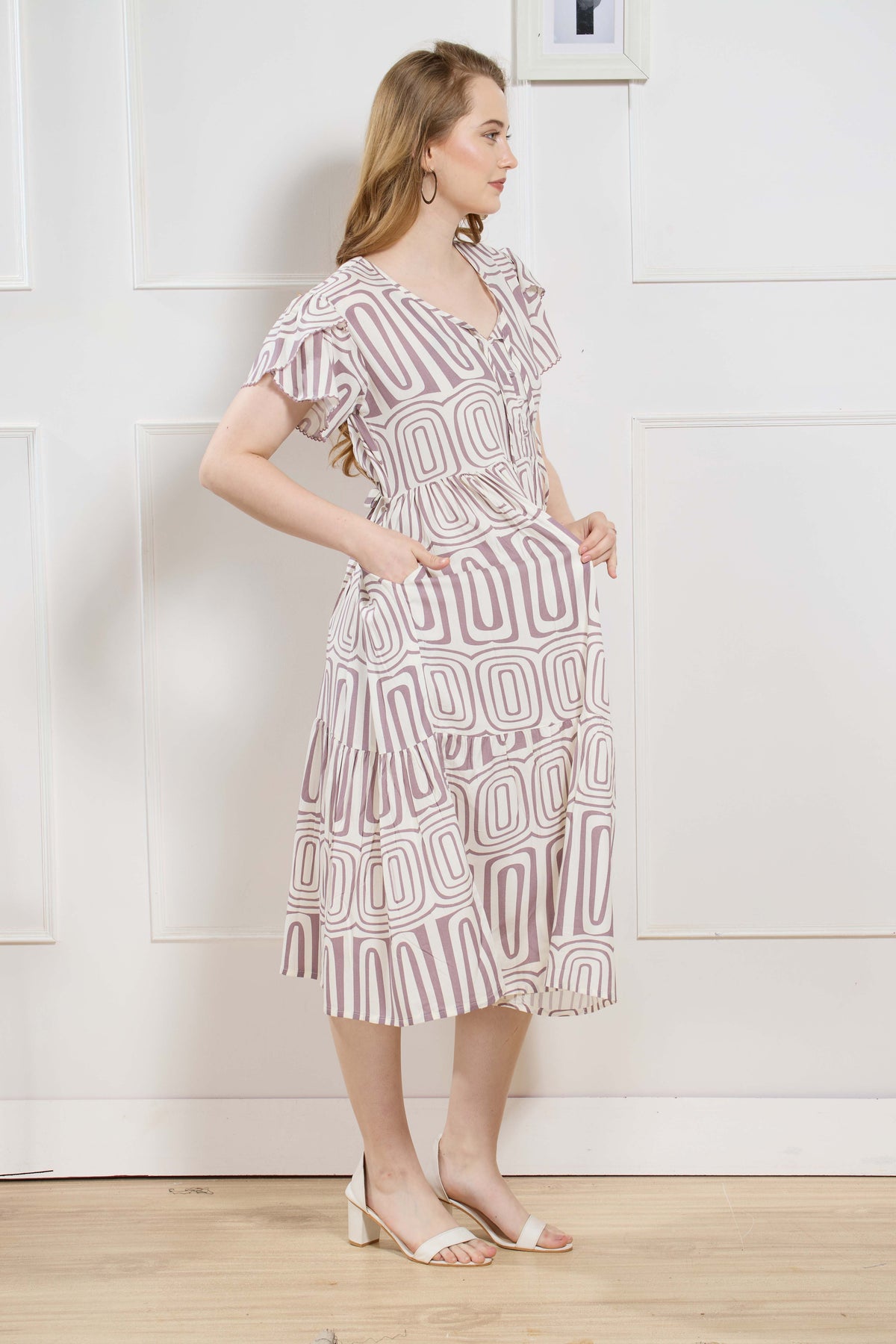 Rayon MAXI FROCK Model Nighties | Fancy Petal Sleeve | Fancy Neck & Side Pocket | Pleated Frock MAXI Style | Trendy Collection's for Stylish Women & Teenage Girl (FSF)