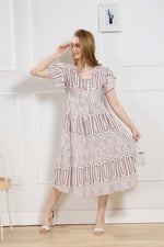 Rayon MAXI FROCK Model Nighties | Fancy Petal Sleeve | Fancy Neck & Side Pocket | Pleated Frock MAXI Style | Trendy Collection's for Stylish Women & Teenage Girl (FSF)