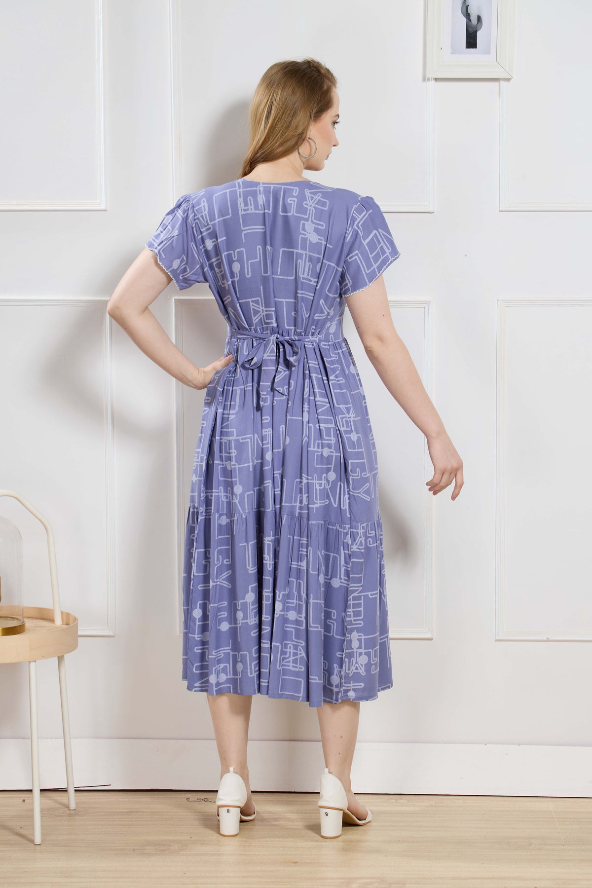 Rayon MAXI FROCK Model Nighties | Fancy Petal Sleeve | Fancy Neck & Side Pocket | Pleated Frock MAXI Style | Trendy Collection's for Stylish Women & Teenage Girl (FSF)