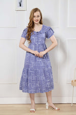 Rayon MAXI FROCK Model Nighties | Fancy Petal Sleeve | Fancy Neck & Side Pocket | Pleated Frock MAXI Style | Trendy Collection's for Stylish Women & Teenage Girl (FSF)