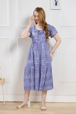 Rayon MAXI FROCK Model Nighties | Fancy Petal Sleeve | Fancy Neck & Side Pocket | Pleated Frock MAXI Style | Trendy Collection's for Stylish Women & Teenage Girl (FSF)
