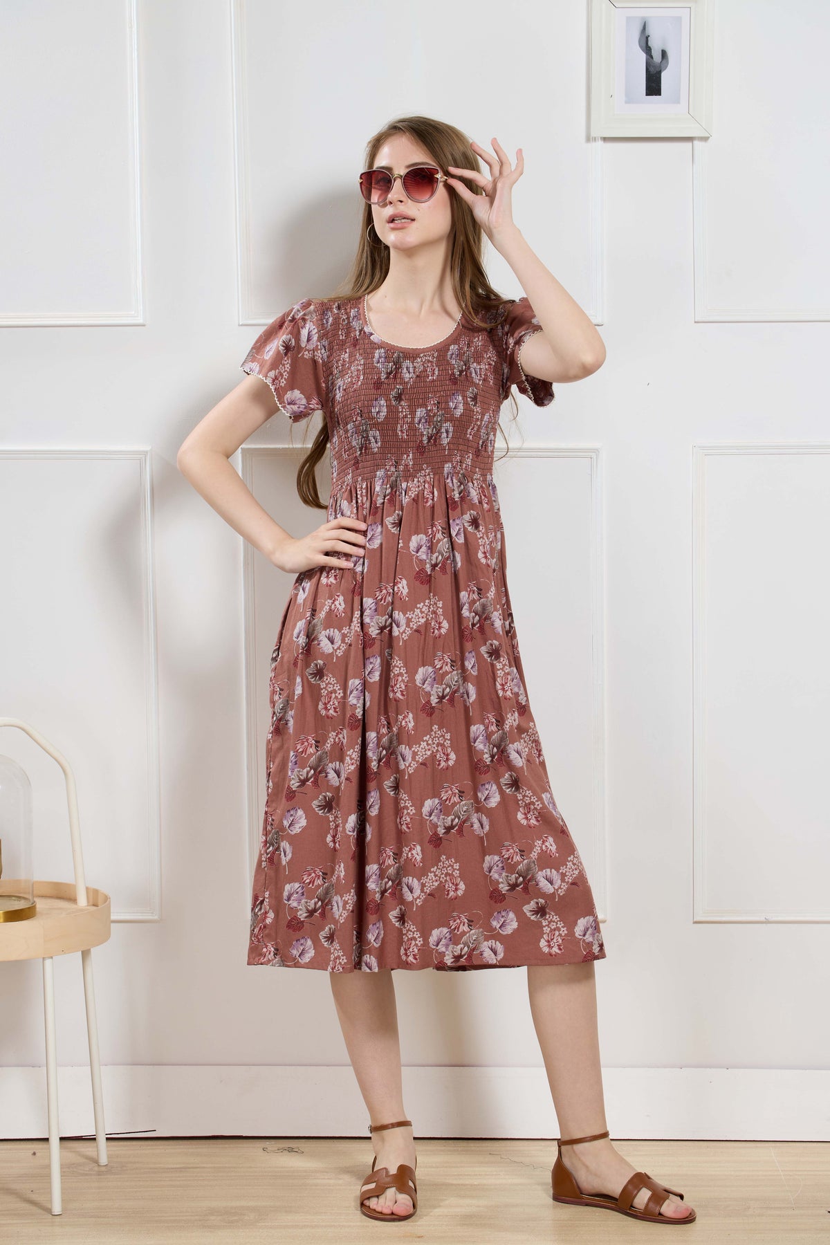 New Stylish Alpine Smocking Maxi Frock Model Nightgown for trendy Women's & Teenage Girl's (ASM)