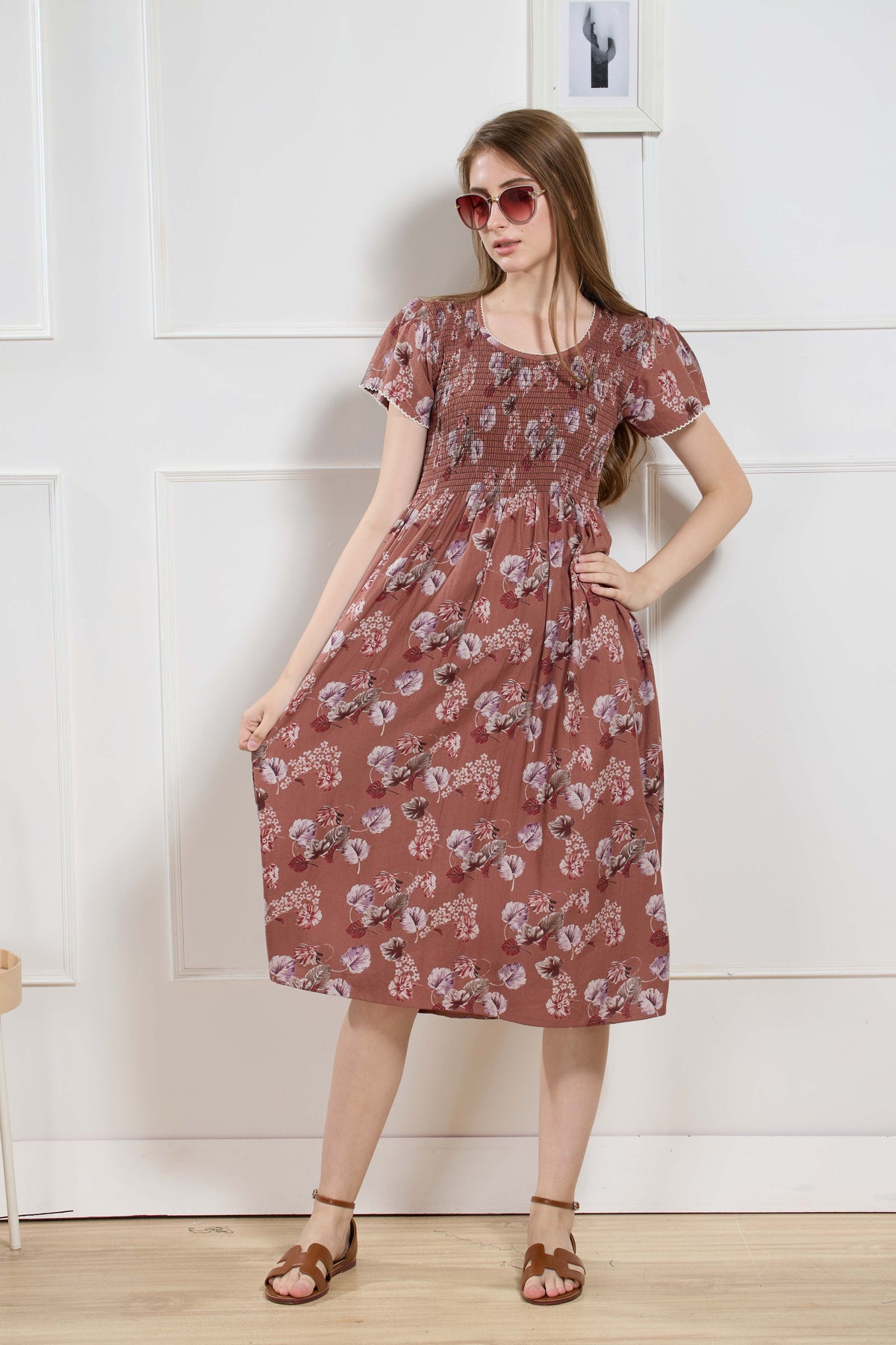 New Stylish Alpine Smocking Maxi Frock Model Nightgown for trendy Women's & Teenage Girl's (ASM)