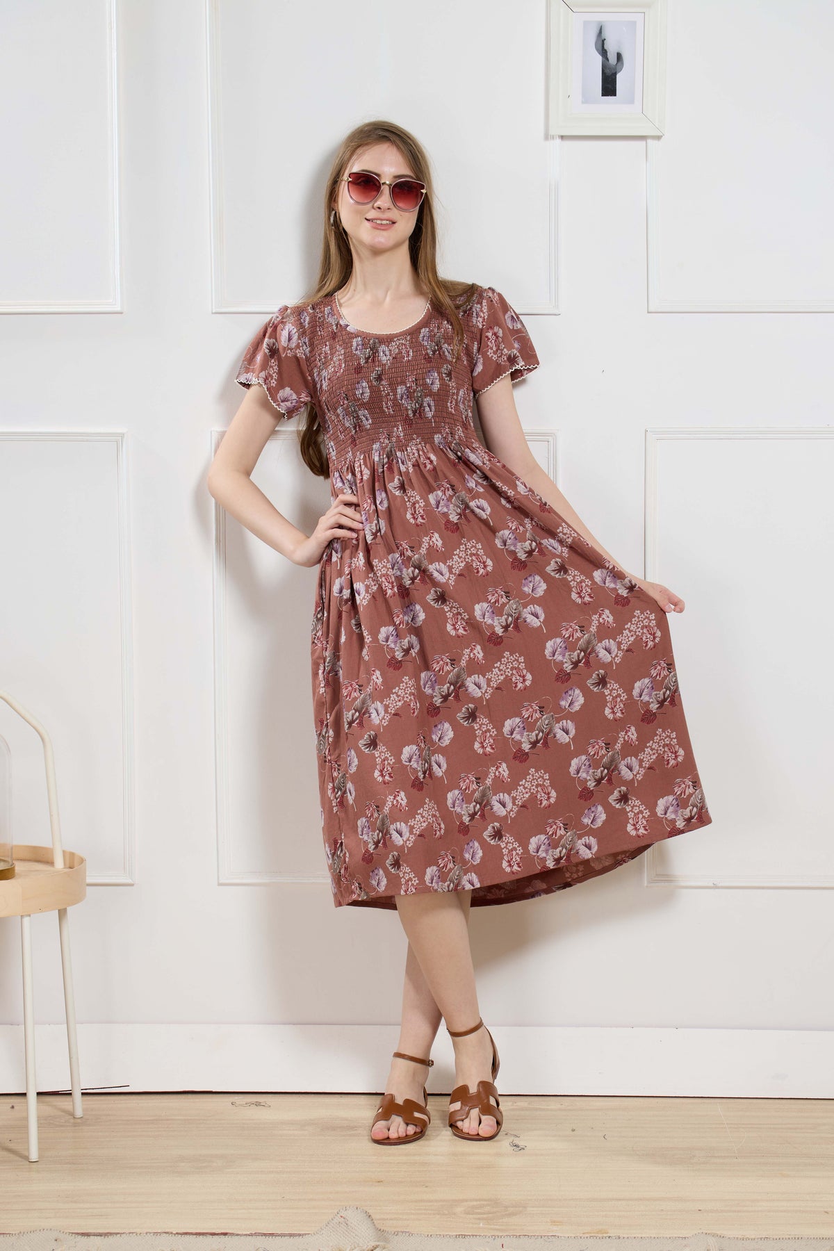 New Stylish Alpine Smocking Maxi Frock Model Nightgown for trendy Women's & Teenage Girl's (ASM)